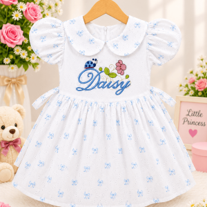 Daisy Embroidered Cotton Frock 🌼
