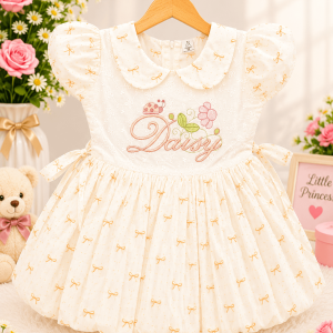 Daisy Embroidered Cotton Frock 🌼