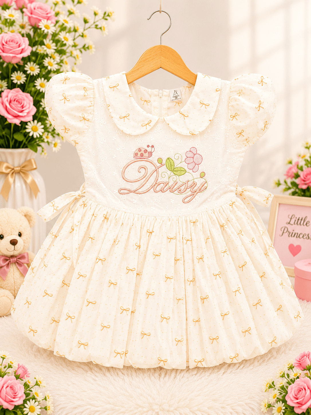 Daisy Embroidered Cotton Frock đŧ